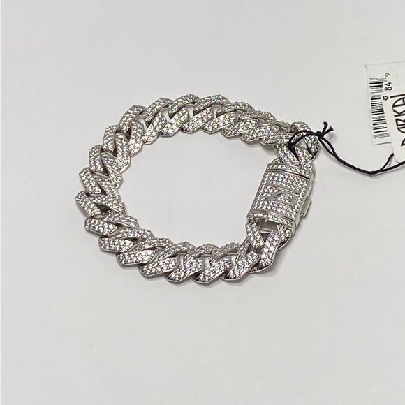 Darkai 18K White Gold-Plated & Cubic Zirconia Chain Bracelet - Picture 4 of 12